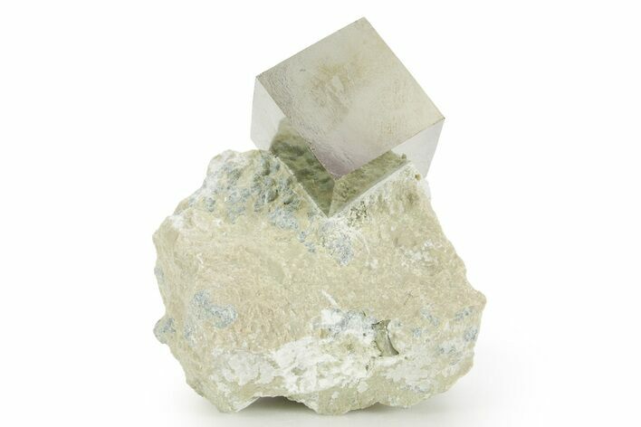 Natural Pyrite Cube In Rock - Navajun, Spain #361843